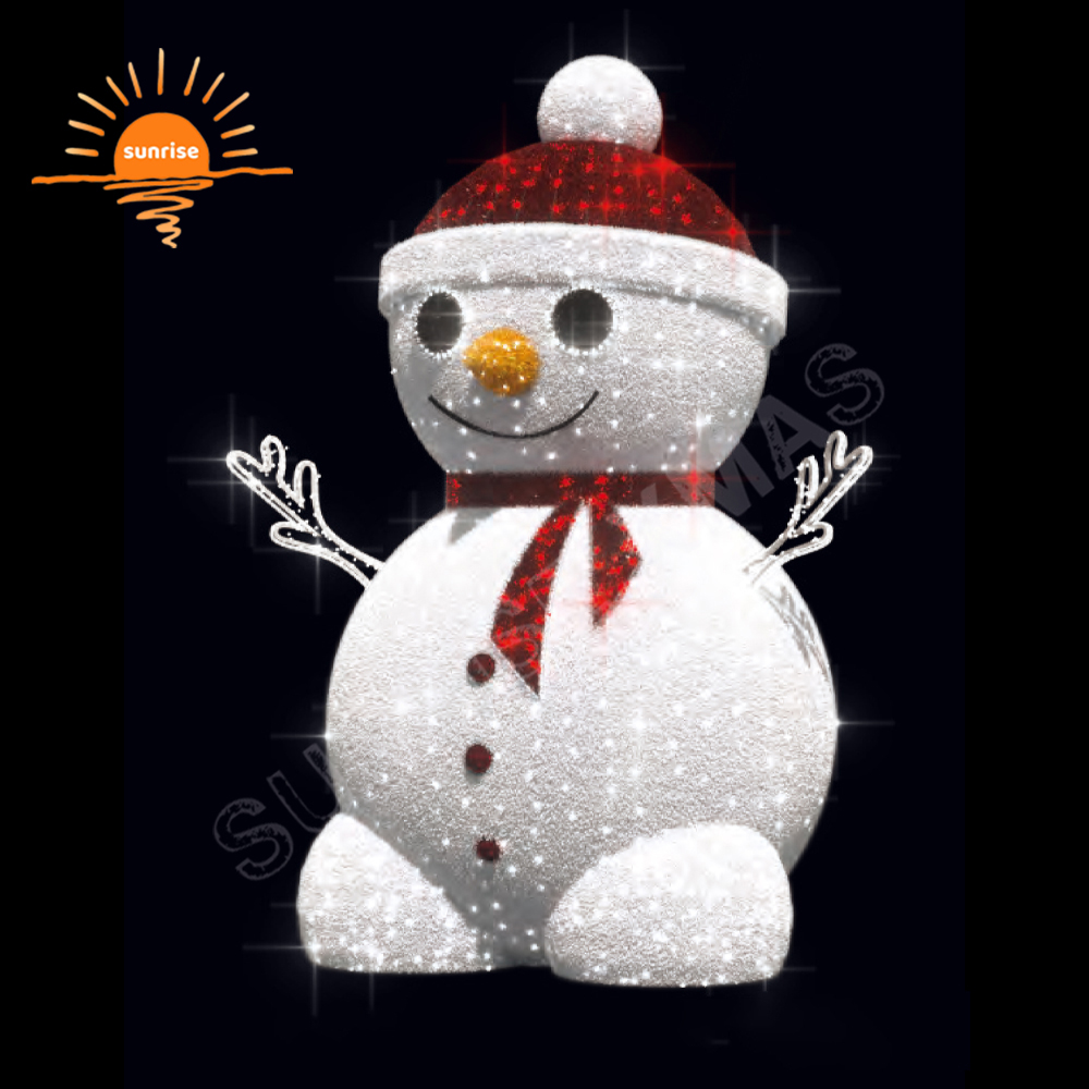 Outdoor Waterproof LED Christmas Angel Commercial Lighting Large 3D Outdoor Christmas Snowman Decoration for Festive Displays