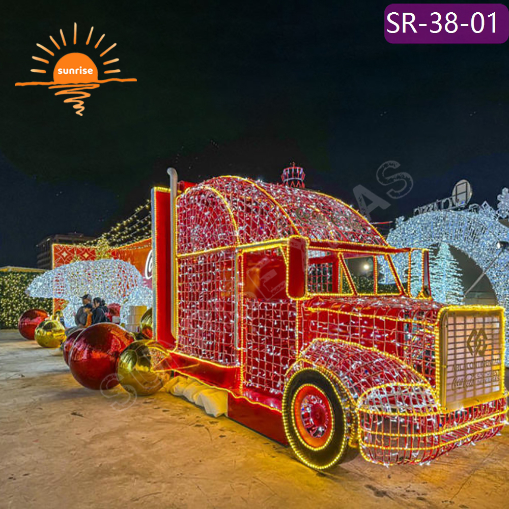 High-quality Christmas Vehicle Lighted show for Holiday Yard Decorations IP65 White Large Outdoor LED Sleigh LED party Light Up