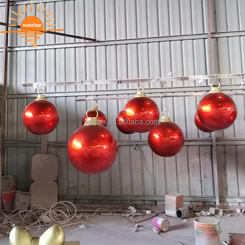 Giant Christmas Ornament Indoor and Outdoor Glass Fiber Colorful Ball Christmas Giant Ornament