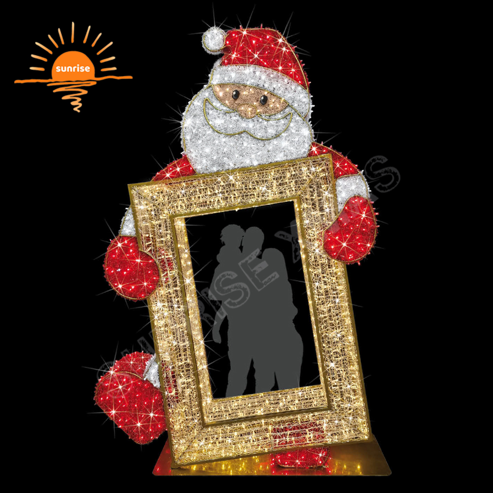 2D Led Illuminated Large Bear Large Santa Claus Motif Lights Christmas Hats Christmas Snowmen and elf Decoration Supplies