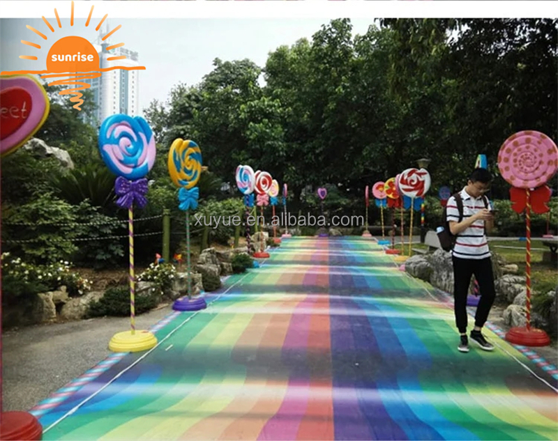 Hot Fiberglass Candyland Donut / Candy bar Resin Candy Park Doughnut Sculptures for Festival Wedding Bakery Shop Mall Decoration