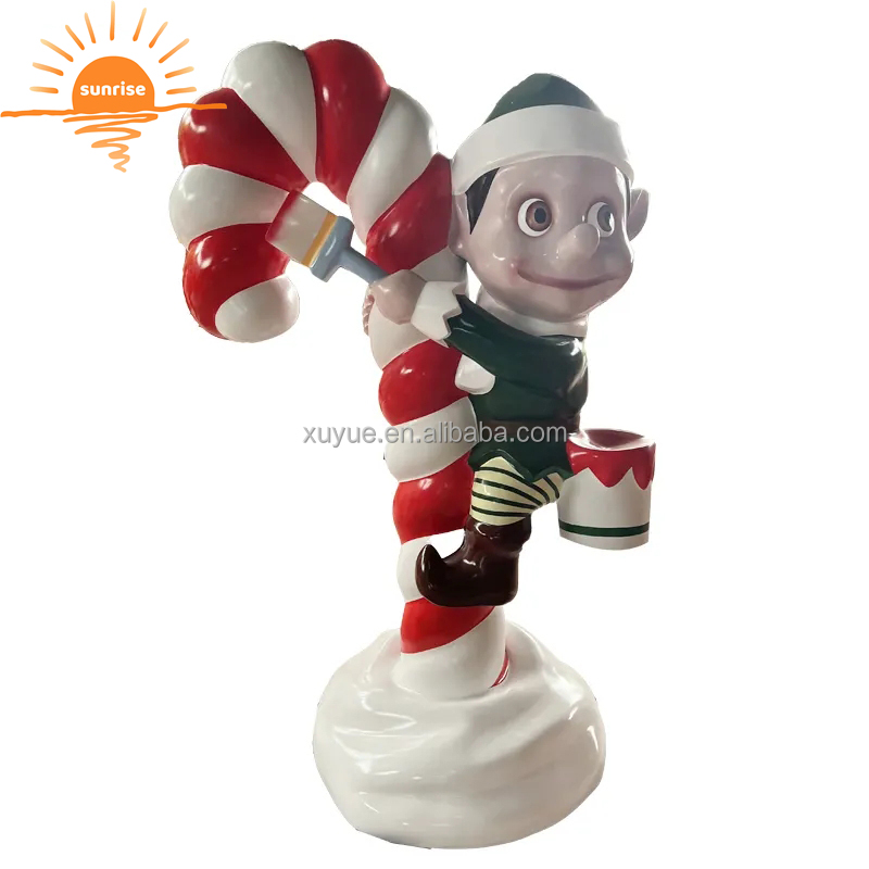 Fiberglass Christmas Decoration Elf Stunning Fiberglass Amusement Park Cartoon Decoration Elf Sculpture