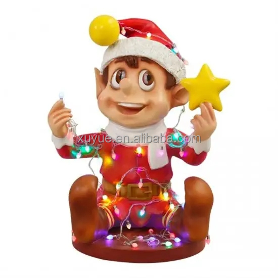 Fiberglass Christmas Decoration Elf Stunning Fiberglass Amusement Park Cartoon Decoration Elf Sculpture