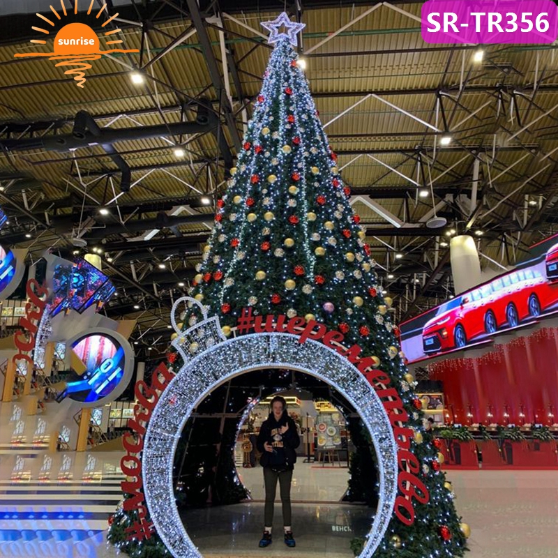 New Design 8 10 12 15 Meters Outdoor Giant Christmas Tree with Warm White LED Lights Included for City Park square Decoration