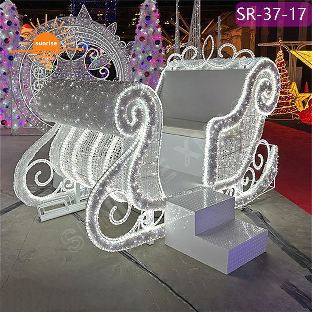 IP65 Christmas Decoration for Garden/Patio LED Sleigh motif photo op show Waterproof LED Holiday Sleigh Lighted