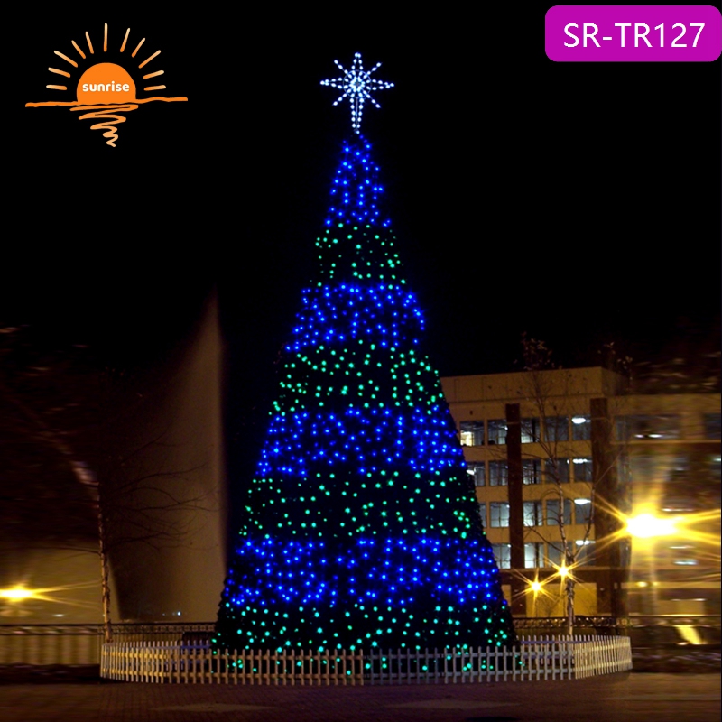 Commercial Outdoor Waterproof Big Giant Christmas Tree Animation DMX Music Light Show Led Western Lighting Christmas Tree Large