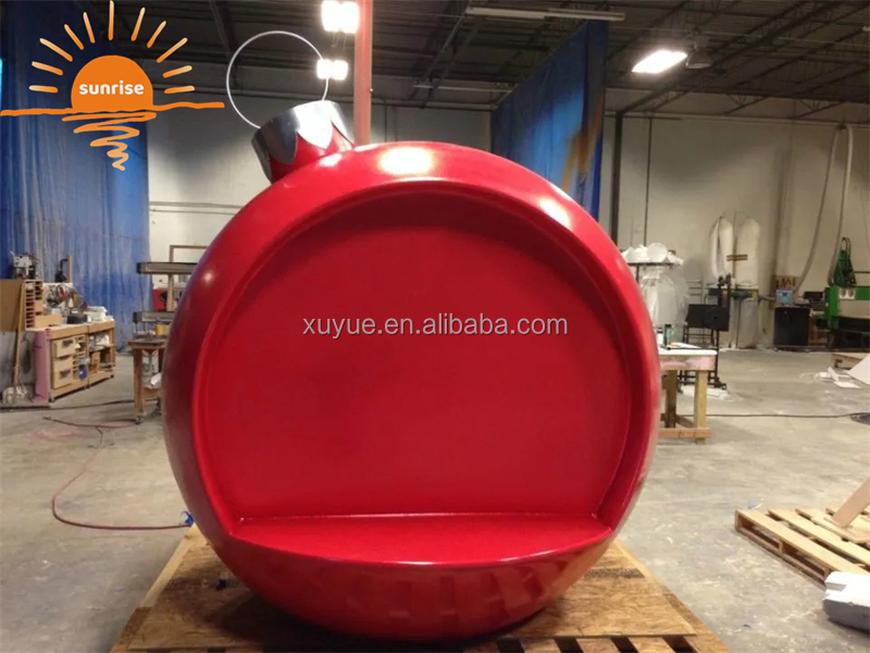 Outdoor Fiberglass Large 200cm Selfie Ball Chair for Christmas Decoration Shopping Mall