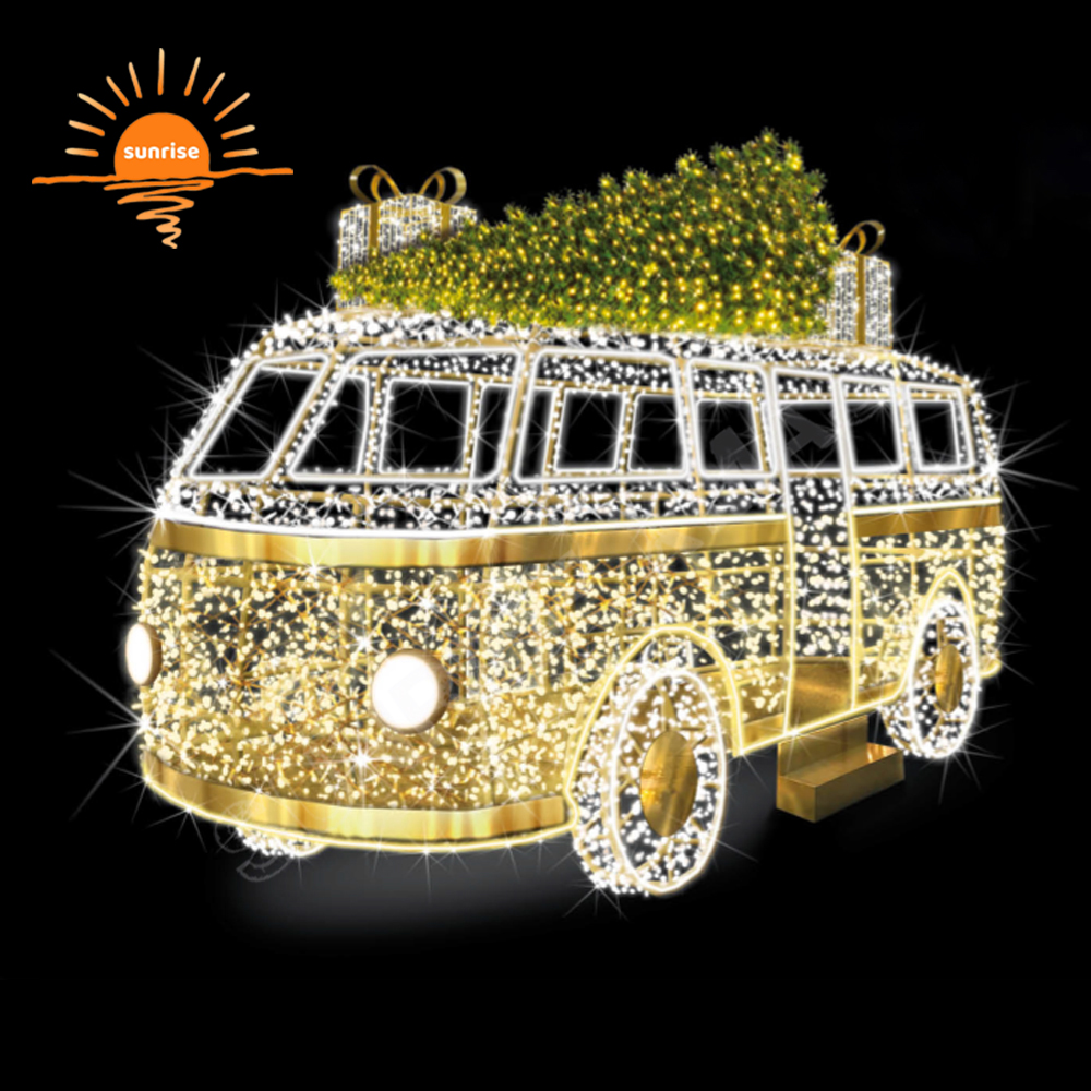 Outdoor Large Carousel With Tree Commercial Christmas LED Bear Lighted Gift Box Presents for Shopping Mall Xmas Ball Decorations
