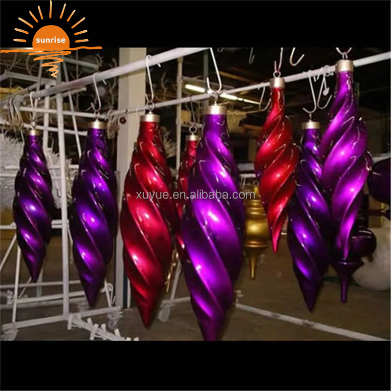 Handmade Lifesize Resin Lollipop Sculptures Large Colorful Fiberglass Candy Cane for Christmas Decoration