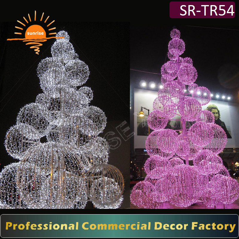 Warm White large artificial trees Fire-resistant material Christmas tree easy to install for season in Winterland Light Show