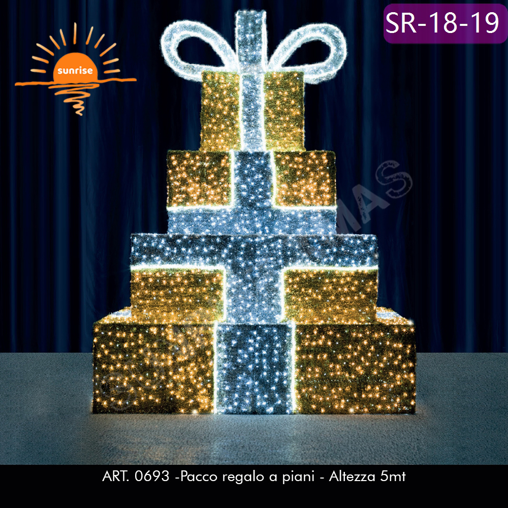 Commercial LED Light Emitting Diode IP65 motif ornament for park mall Downtown Christmas gift box decoration for presents