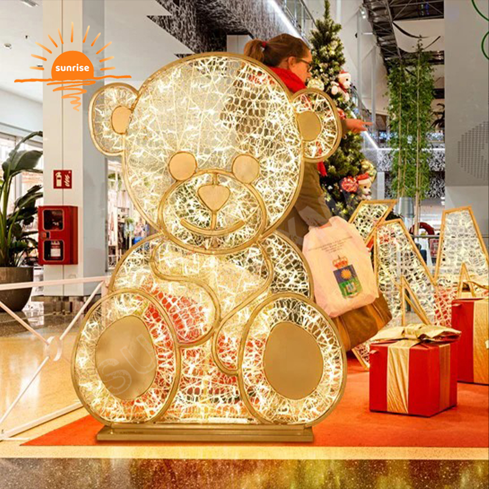 IP65 LED Xmas Teddy Bear for Shopping Center Decoration Christmas Lights Outdoor Waterproof Large LED Sitting Polar Bear Light