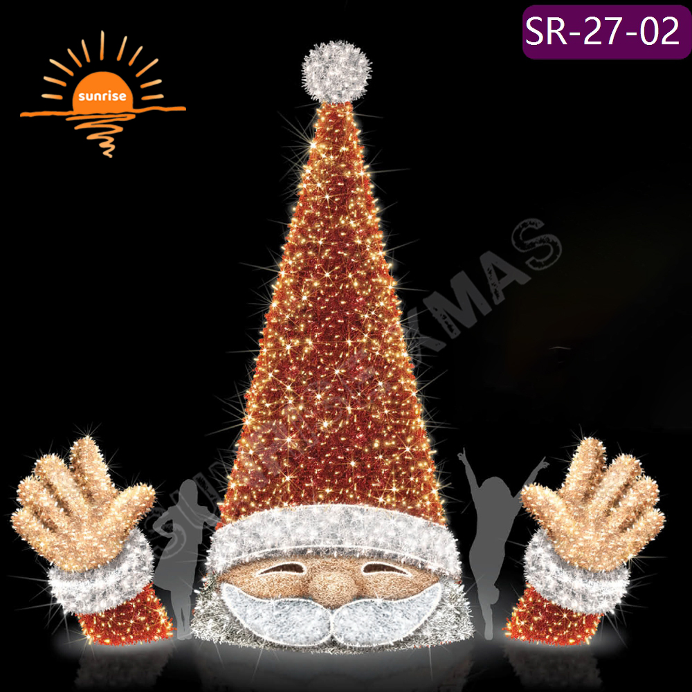 RGB Best Holiday Light Displays IP65 LED Santa Claus motif light show Xmas reindeer with tree decoration in stock