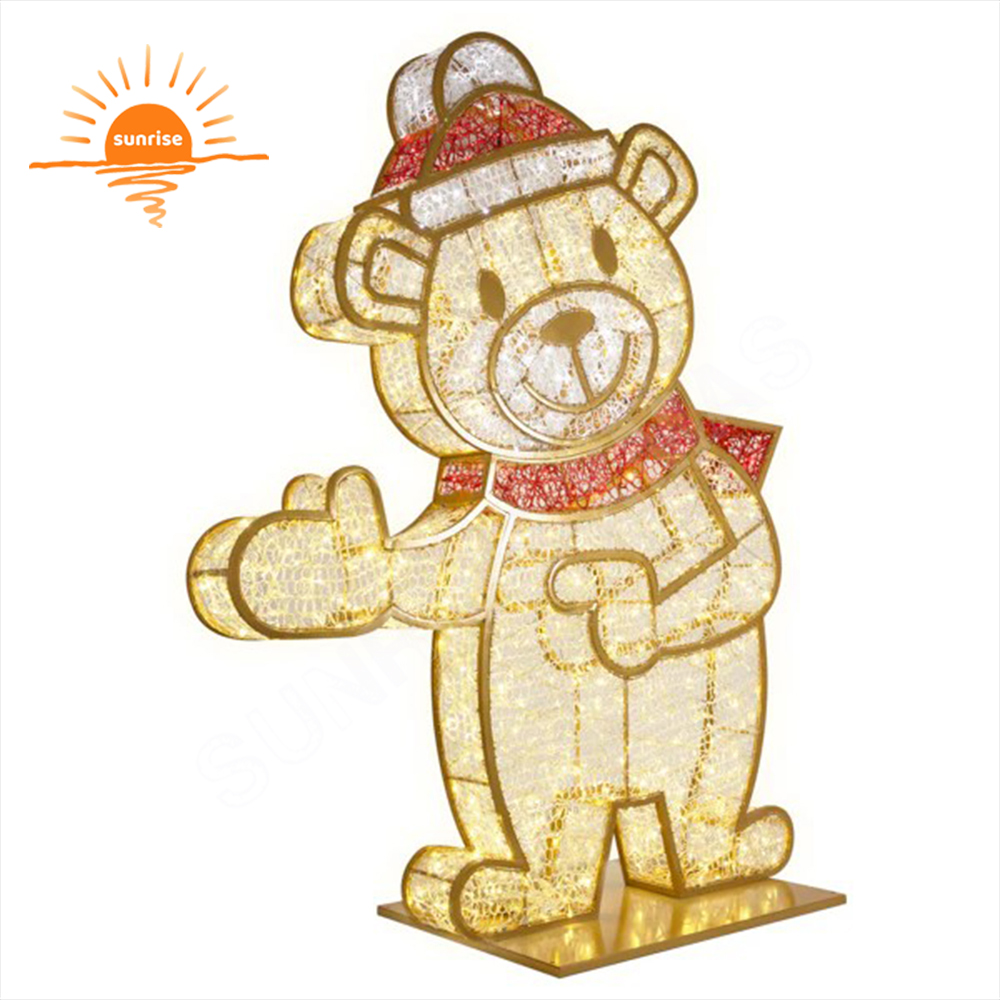 IP65 LED Xmas Teddy Bear for Shopping Center Decoration Christmas Lights Outdoor Waterproof Large LED Sitting Polar Bear Light