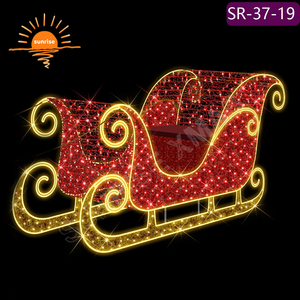 IP65 Christmas Decoration for Garden/Patio LED Sleigh motif photo op show Waterproof LED Holiday Sleigh Lighted
