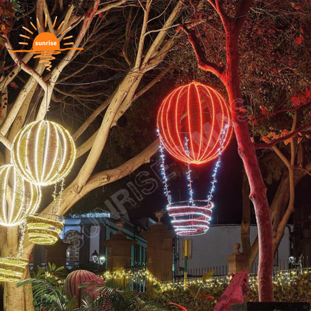 Outdoor Hot air Balloon Lighted Christmas Train Christmas Nutcraker /soldier Decorations Outdoor the Crown Light for Mall
