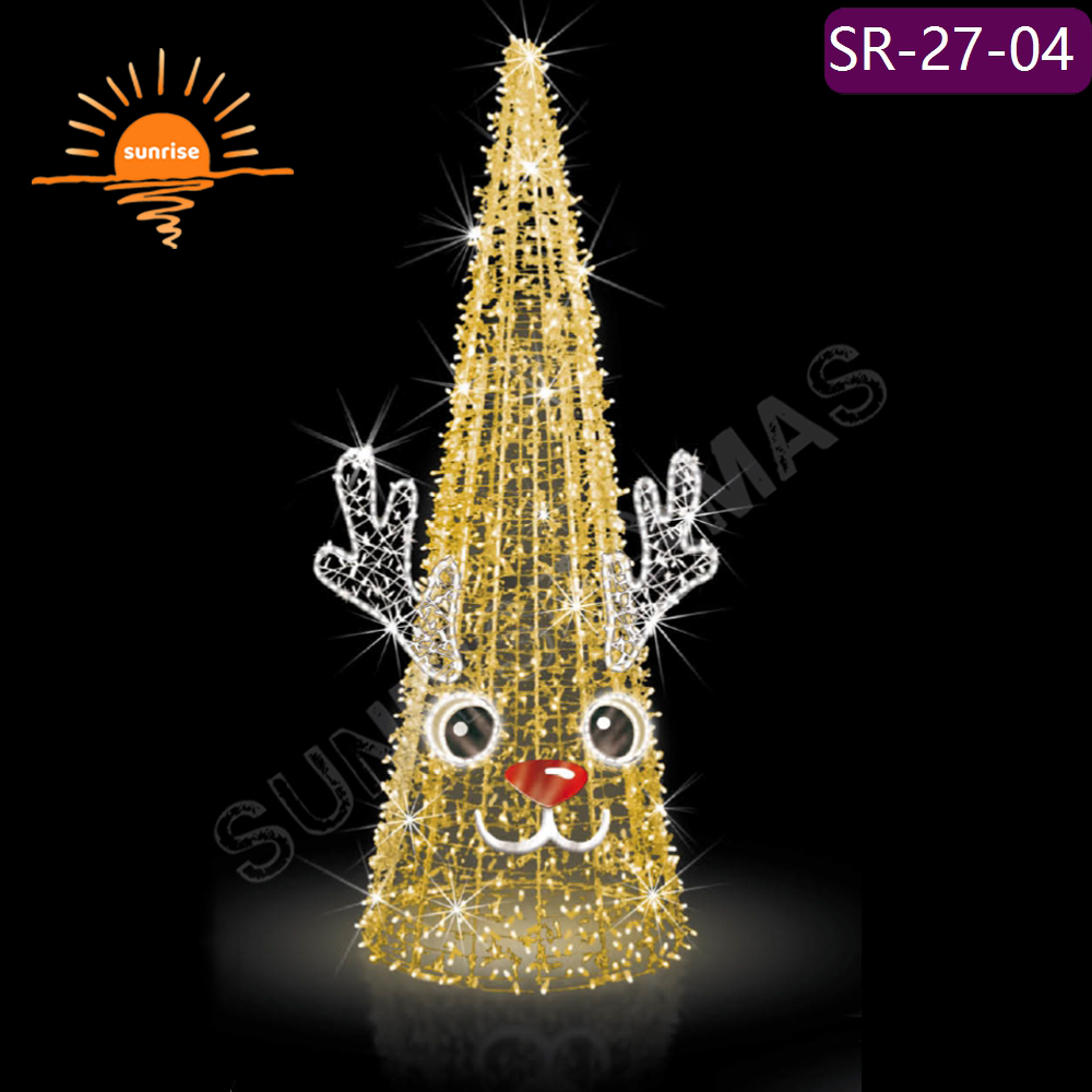 RGB Best Holiday Light Displays IP65 LED Santa Claus motif light show Xmas reindeer with tree decoration in stock