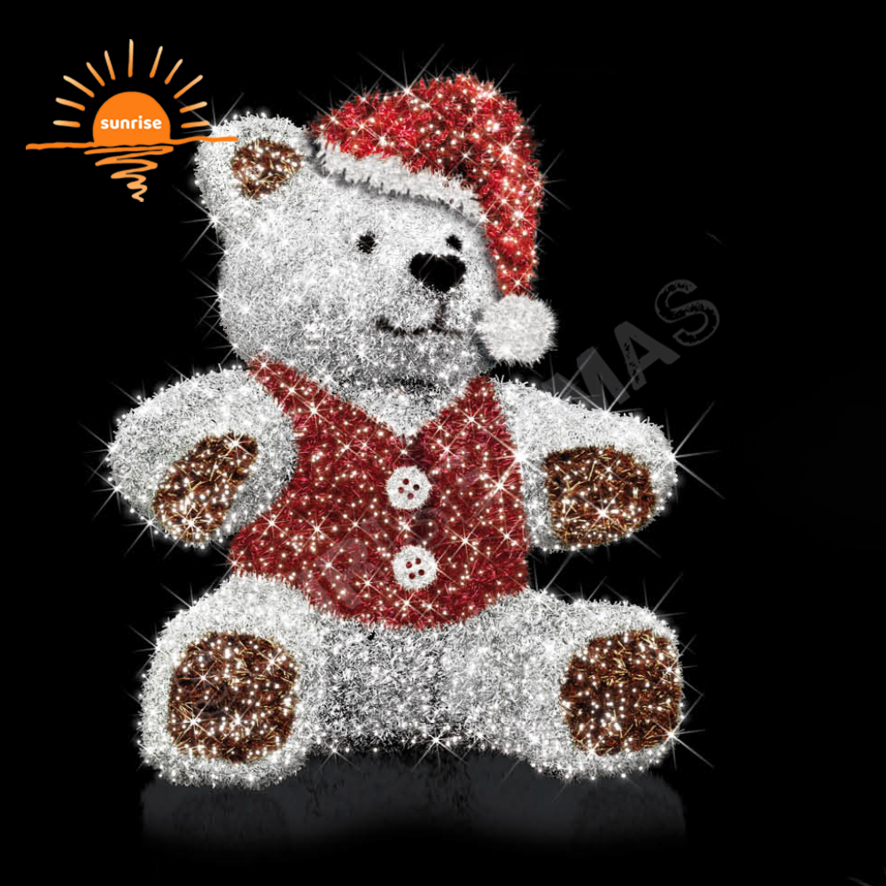 Led Lights North Pole Sigh Motif Panda and Bear Decoration for Playgrounds Animated Merry Christmas Santa Waterproof Decoration