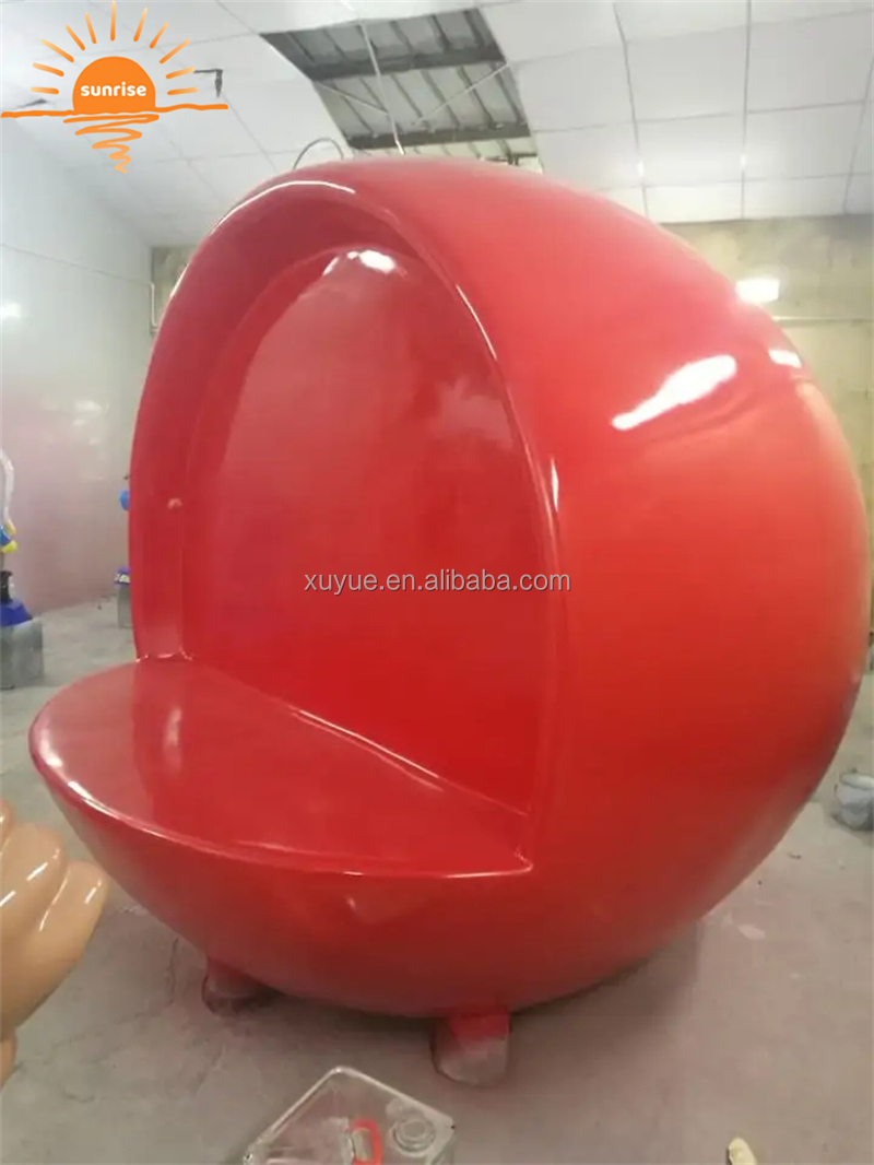 Outdoor Fiberglass Large 200cm Selfie Ball Chair for Christmas Decoration Shopping Mall