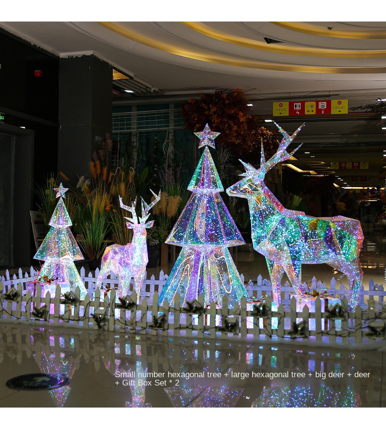 2022 NEW Large Outdoor Christmas Reindeer Hologram Decoration for New Year Decoration