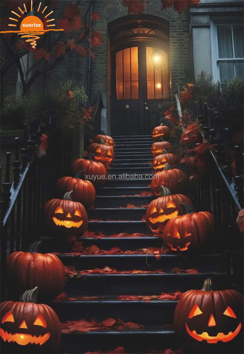 Giant Customizable Plastic Pumpkin Fiberglass Amusement for Halloween Home Decorations for Parties and Outdoor Events