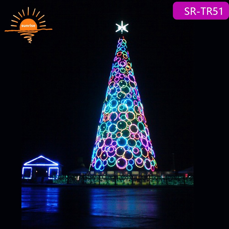 Commercial Outdoor Christmas Decoration LED External Smart Music Dance Programmable Giant Decorative Christmas Tree Light