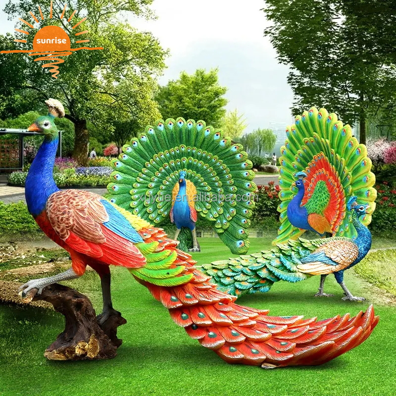Fiberglass Resin Life Size Animal Rhino Sculpture Garden Ornaments Outdoor Mall Fiberglass Decoration
