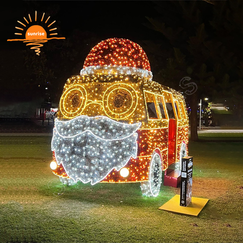 Custom Ip65 Life Size Car Bus Motif Lights  Large Christmas Theme Fighter Aircraft Lights for Festival Outdoor Train Decoration