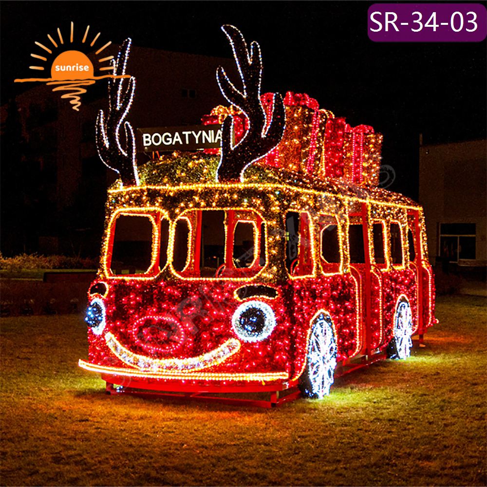 Outdoor Waterproof LED Christmas custom car motif Commercial Vehicle Lighting Large 3D Shopping Mall Xmas Luxury Decoration