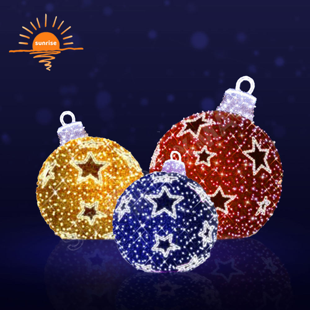 IP65 Christmas Ornament Lights Outdoor Waterproof LED Bauble/ornament Motif Light Show Xmas Street Ball String Lights