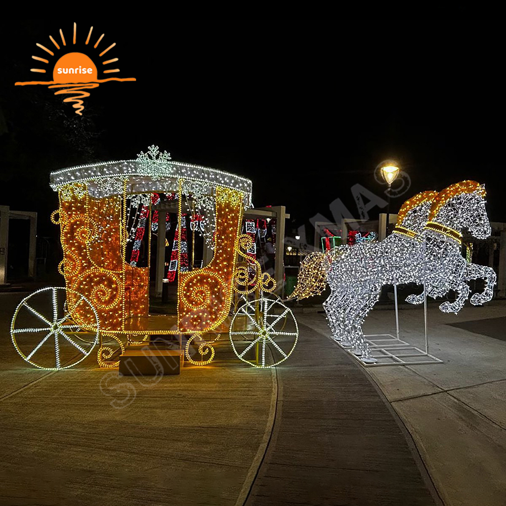 Xmas Illumination LED Rope Light Motif Christmas Car Decoration Carriage Supplies Led Bus Vehicle Decoration Large Seld Light