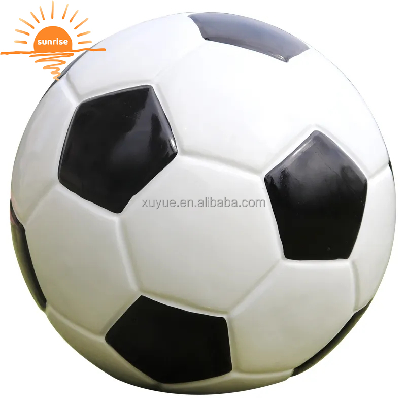 2022 New Fiberglass Resin Life Size Football Sculpture Garden Ornaments Outdoor Mall Fiberglass Decoration