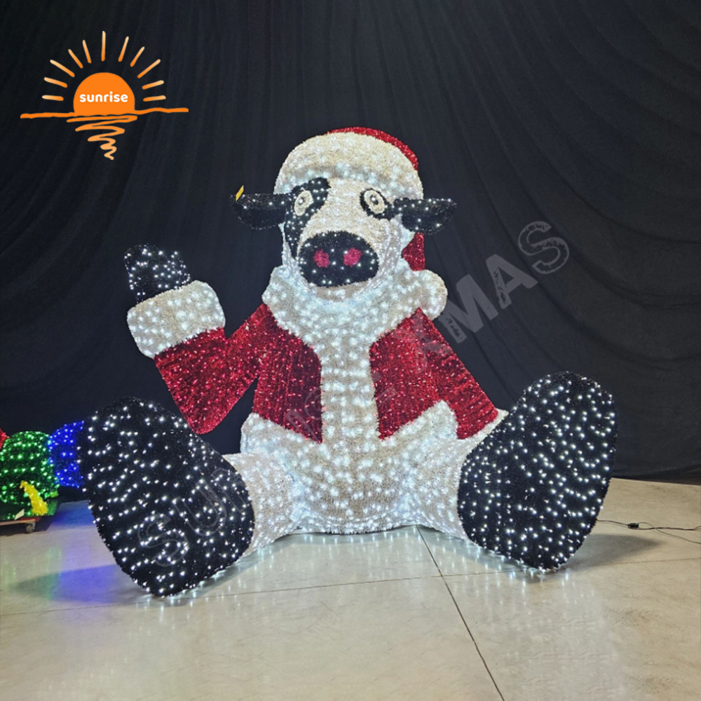Outdoor 3m 4m Christmas Penguin Decoration Warm White 3D Led Snowman Illuminated Large Polar Bear Large Animal Sculpture Lights