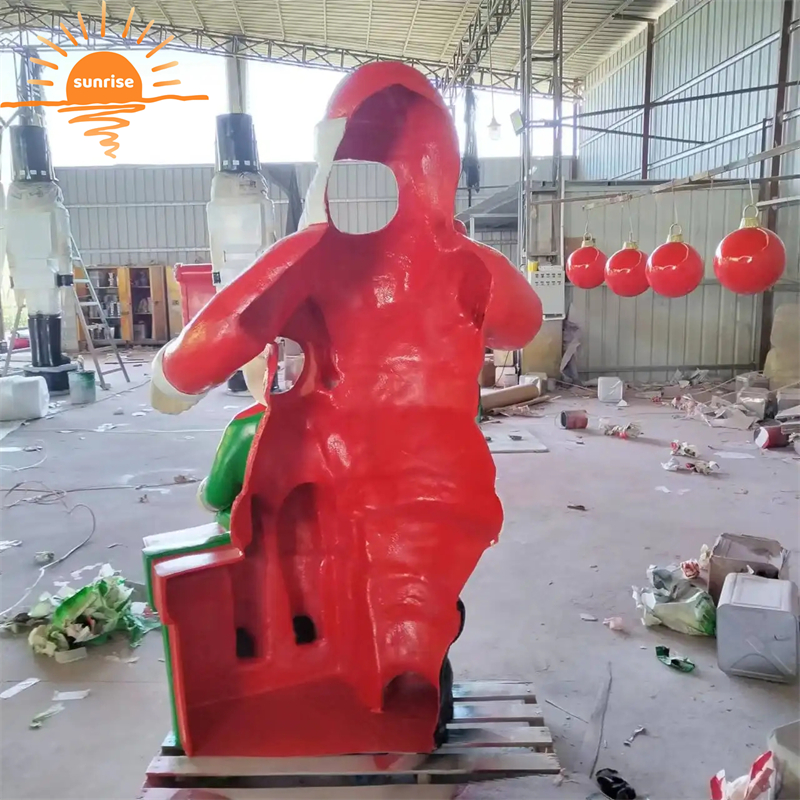 Fiberglass Santa Claus Christmas Sculpture Large Figurine Statue Ornaments Garden Landscaping Decorations