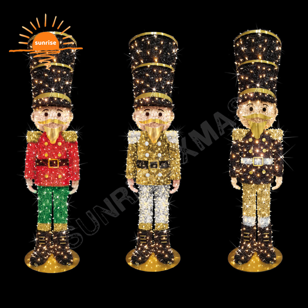 New Outdoor Light Large Led Christmas Reindeer Chair Large Xmas Ballet Dancer Motif Lighted Snowmen Nutcraker /soldier Ornament