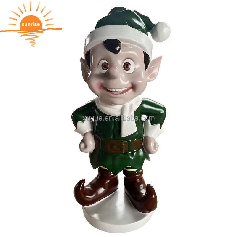 Fiberglass Christmas Decoration Elf Stunning Fiberglass Amusement Park Cartoon Decoration Elf Sculpture