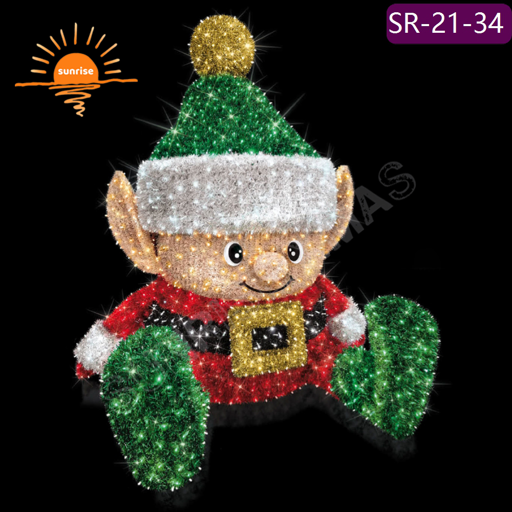 High-quality Commercial Shopping Malls Outdoor Christmas Decoration LED motif Lights New Year Santa Claus Theme Lights