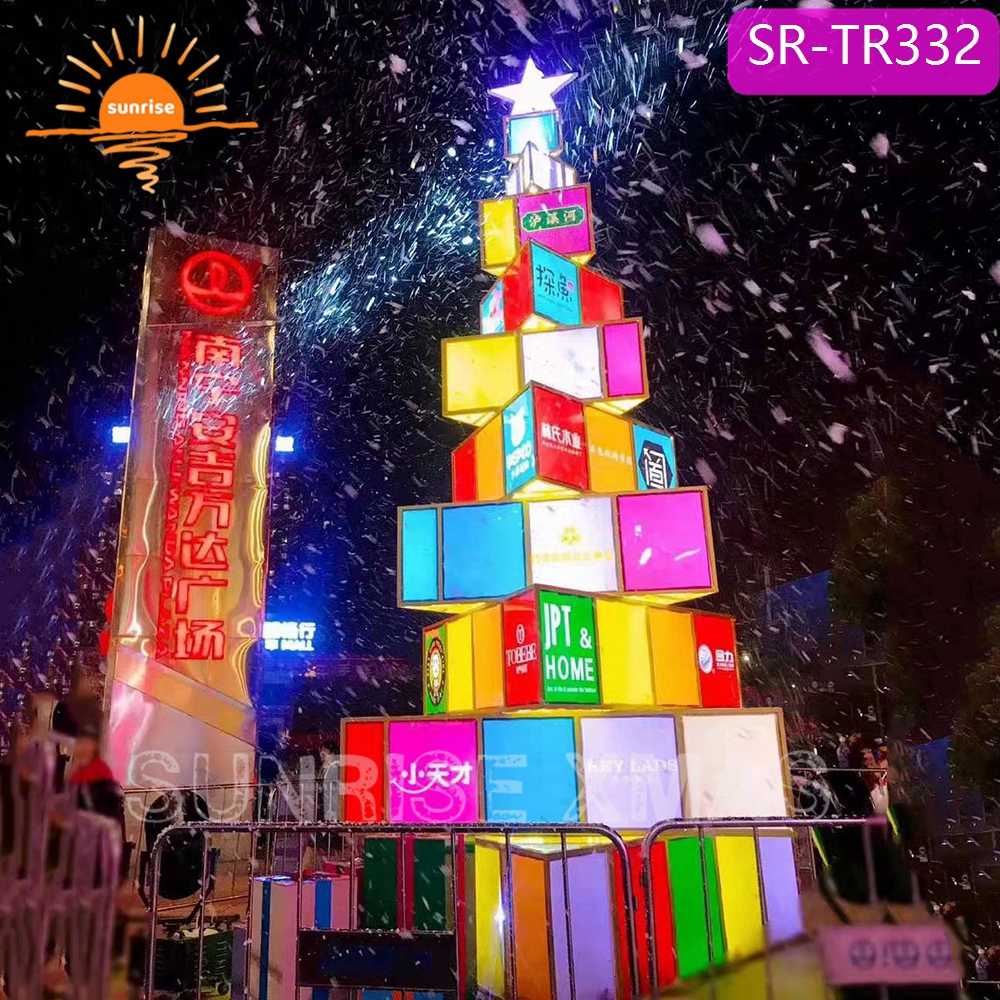 Giant Outdoor Unique 6m 8m 9m 10m 12m Pre Lit Large Christmas Tree with LED Light Decoration for Shopping Center