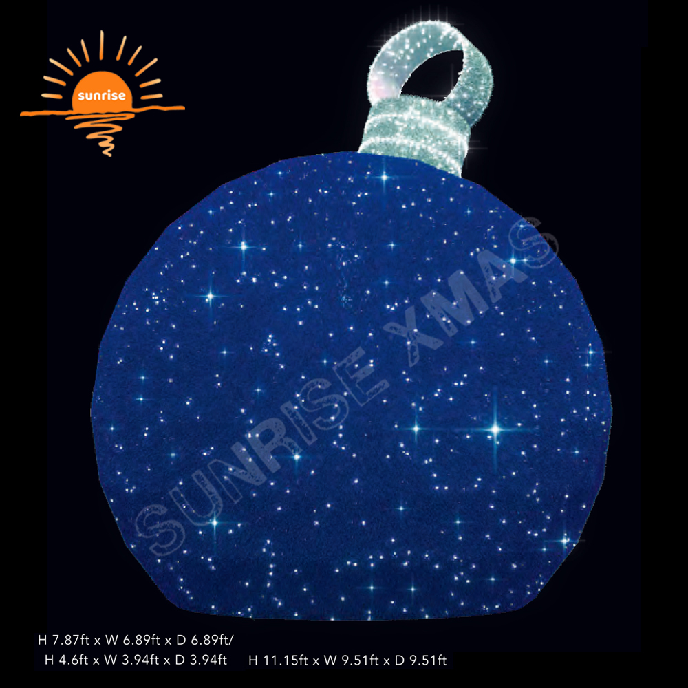 Outdoor Large Led Christmas Ball Motif Light 3d Large Bauble Commercial Led Lighted Christmas for Outdoor Christmas Decoration