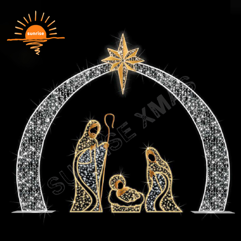 LED Christmas Nativity Christmas Motif Rope Light Xmas Lights Outdoor Waterproof IP65 Outdoor Christmas Street Decoration