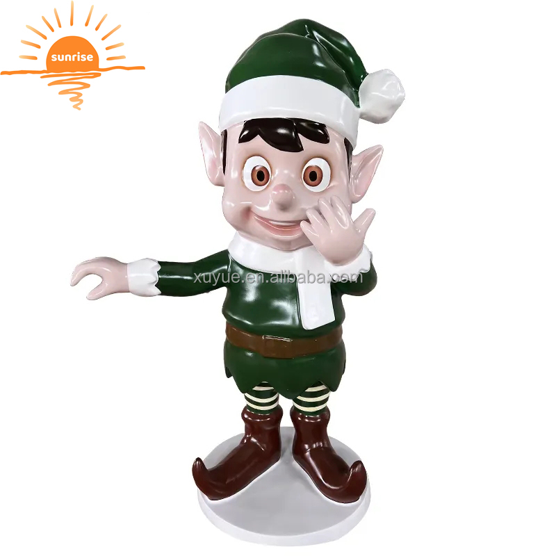 Fiberglass Christmas Decoration Elf Stunning Fiberglass Amusement Park Cartoon Decoration Elf Sculpture
