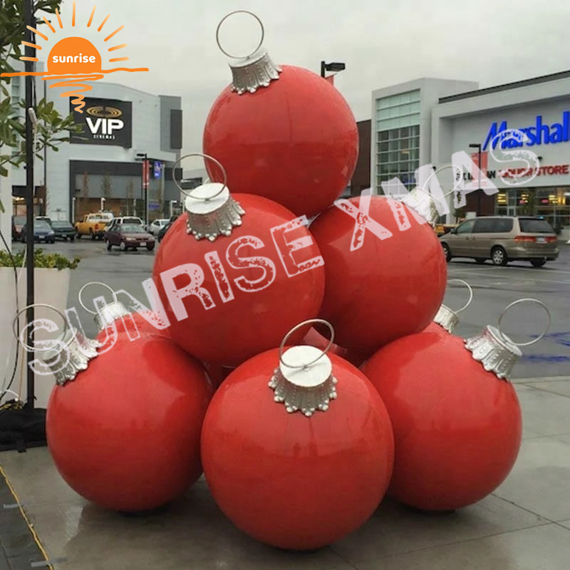 Customize Outdoor Fiberglass Christmas Decoration Large Ornament Ball Stack for Christmas Outdoor Indoor Holiday Display