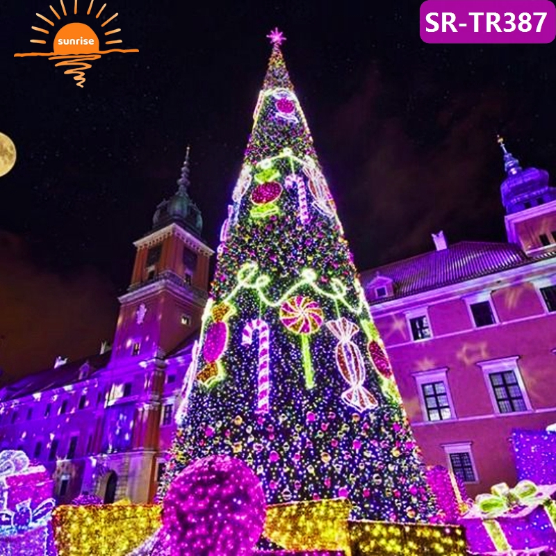 Large-scale Luxury New Year Decoration DMX Music Light Show Synchronized with Christmas Music Programmable Christmas Tree