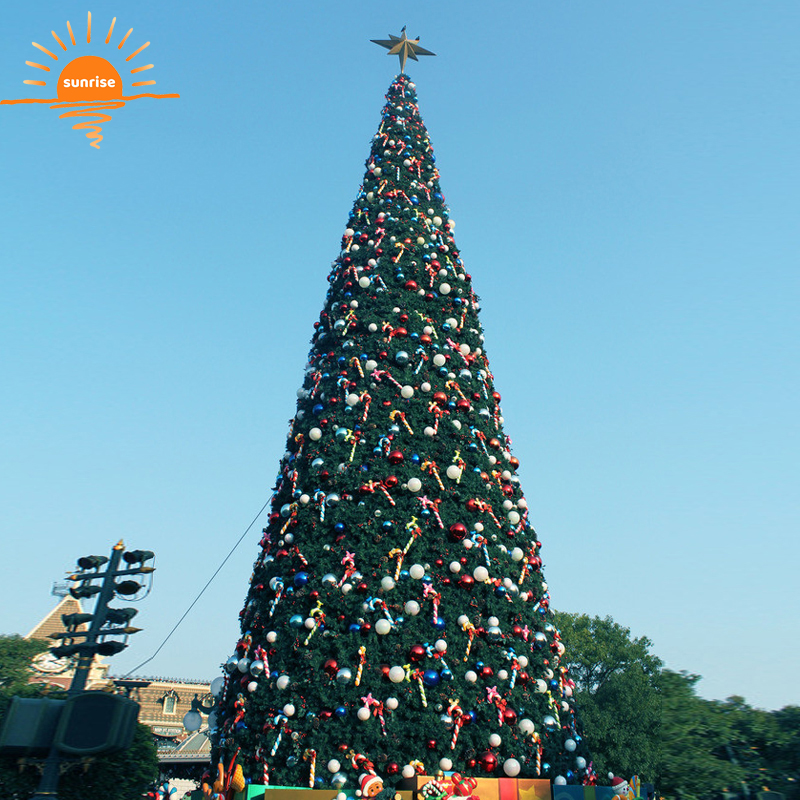 Outdoor Giant Decorations Metal Outdoor Lighted Giant LED Christmas Tree Music Programmable Artificial PVC Christmas Tree
