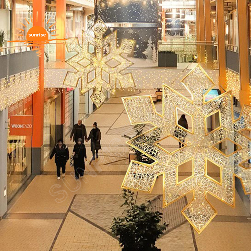 4ft 5ft 6ft 8ft 10ft  Commercial large led light show Christmas hanging star motif decoration for shopping mall