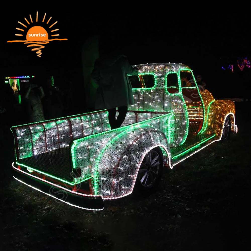 Holiday Christmas Helicopter Giant Motif Decoration Supplies LED Waterproof Sports Car Theme Light Show for Street Garden Park