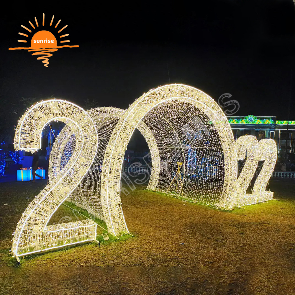 2025 Outdoor IP65 Custom Christmas Numbers for Mall Xmas Park Decorations large Commercial LED Waterproof Motif Lighted in stock