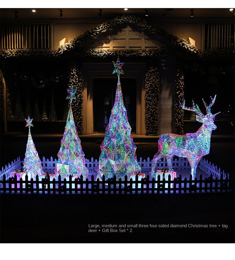 2022 NEW Large Outdoor Christmas Reindeer Hologram Decoration for New Year Decoration