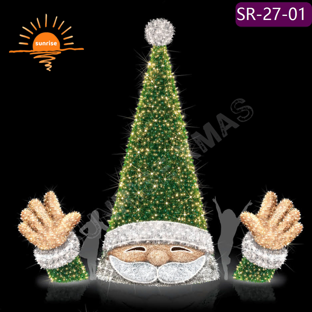 RGB Best Holiday Light Displays IP65 LED Santa Claus motif light show Xmas reindeer with tree decoration in stock