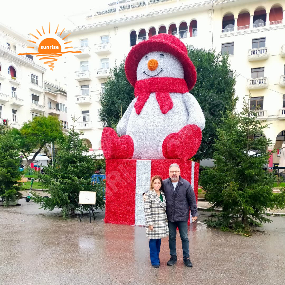 Large Elf with Gift Motif Light for Downtown Xmas Outdoor LED Christmas Snowmen and Animals Decoration for Festive Mall